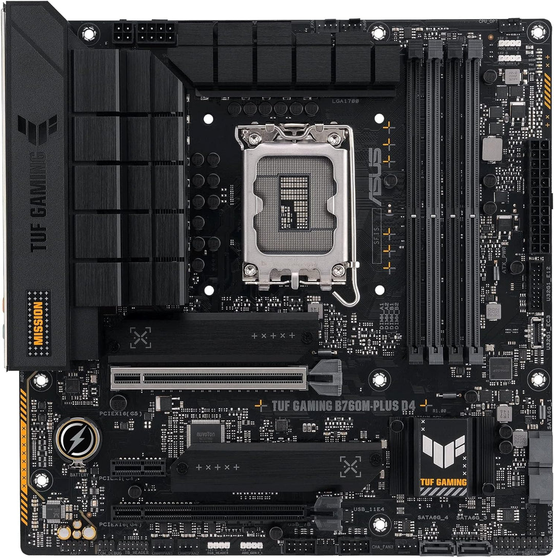ASUS TUF GAMING B760M-PLUS D4 Mainboard Sockel Intel LGA 1700 (Intel B760, mATX, DDR4 Speicher, PCIe