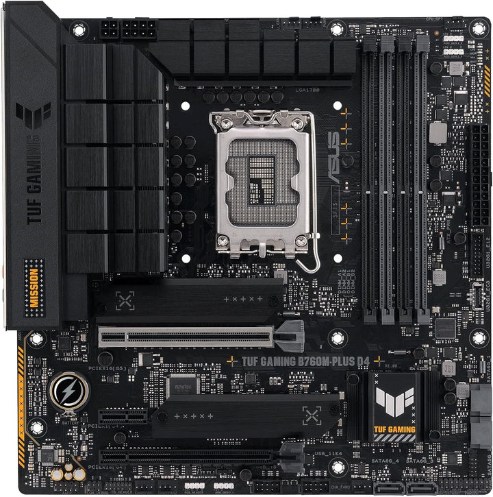 ASUS TUF GAMING B760M-PLUS D4 Mainboard Sockel Intel LGA 1700 (Intel B760, mATX, DDR4 Speicher, PCIe