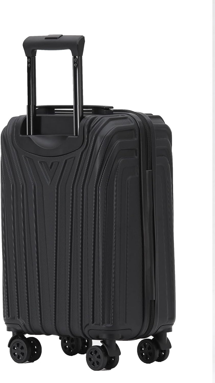 BEIBYE Kofferset Rollkoffer Koffer Hartschale,TSA Schloss, Zwillingsrollen, Erweiterung (Schwarz, Se