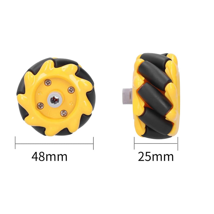 Fafeicy Mecanum-Rad, Rundstrahl-Smart Robot-Autoteile-Zubehör, 48 mm Durchmesser, Für TT-Kupplung (2