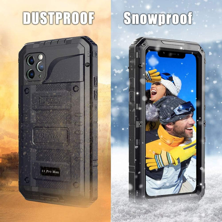 Beeasy für iPhone 11 Pro Max Hülle (6,5") Wasserdicht Outdoor, Stossfest Panzerhülle Militär 360 Gra