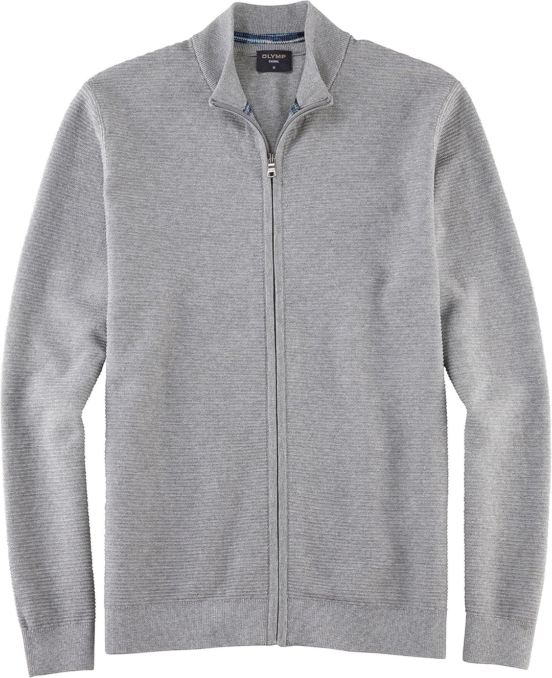 OLYMP Herren Strickjacke Casual Strick,Uni,Regular fit M Grau 62, M Grau 62