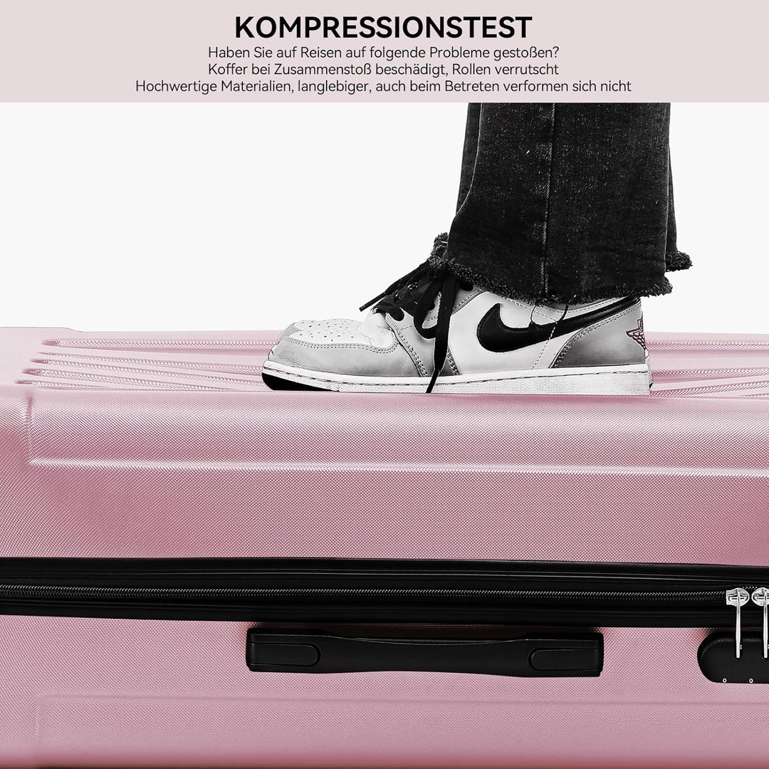 BEIBYE- Hartschalenkoffer Koffer Trolley Rollkoffer Reisekoffer Zahlenschloss 4 Zwilings-Rollen (Pri