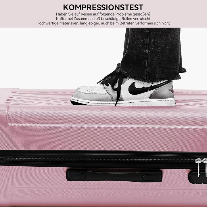 BEIBYE- Hartschalenkoffer Koffer Trolley Rollkoffer Reisekoffer Zahlenschloss 4 Zwilings-Rollen (Pri