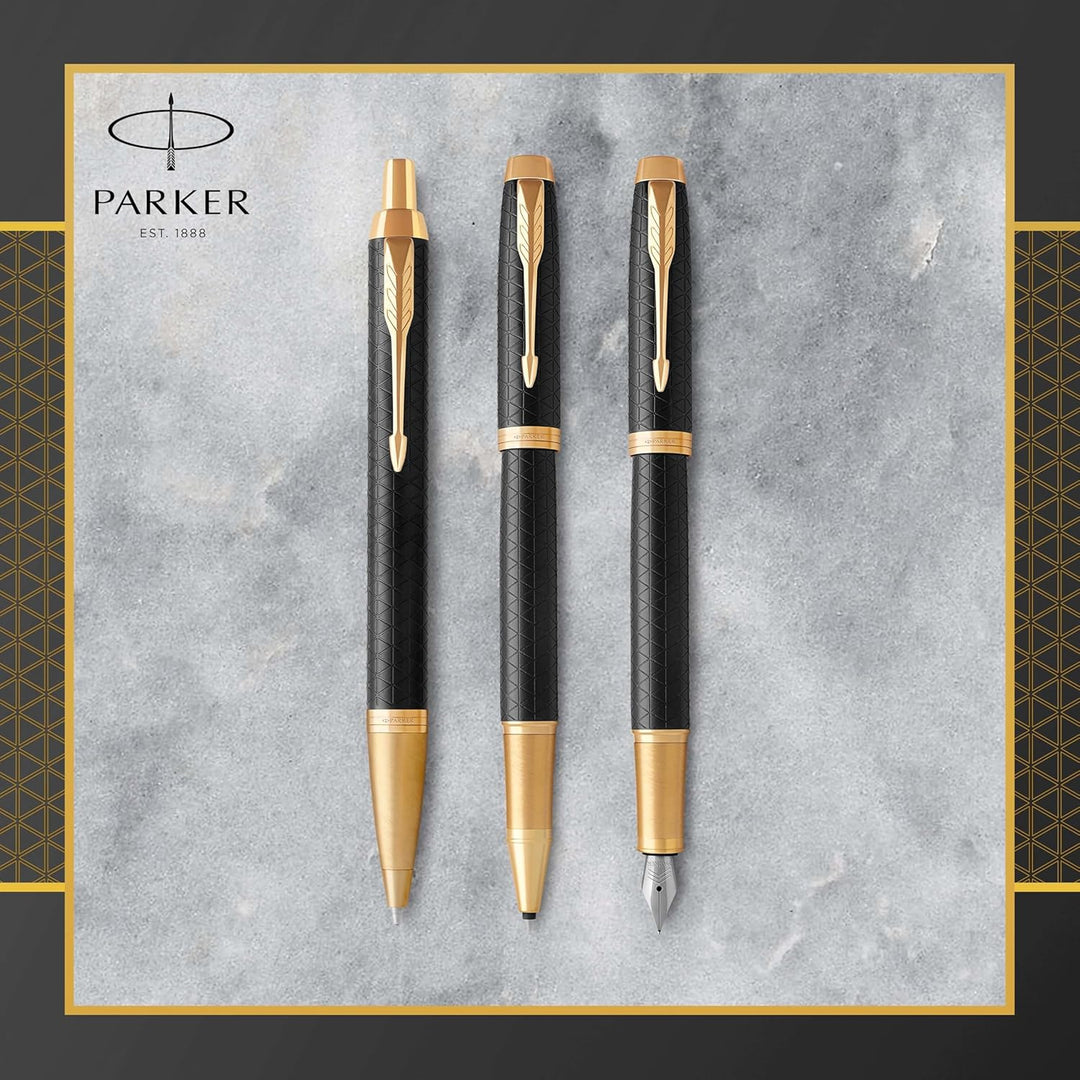 Parker IM Kugelschreiber , Premium Black , Mittlere Spitze , Blau , Geschenkbox Kugelschreiber Premi