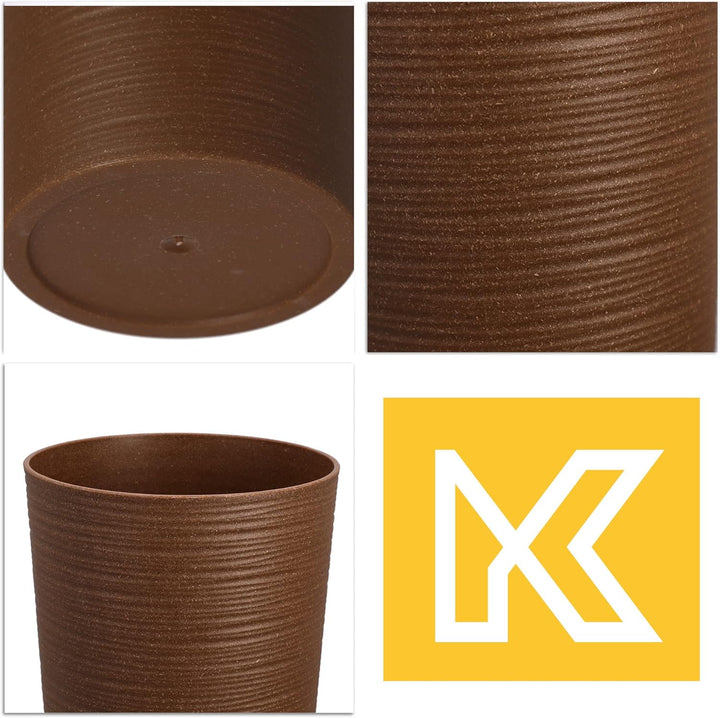 KADAX Blumentopf mit Holzspänen, eleganter Übertopf mit herausnehmbarer Einlage, Blumentopfschutz fü