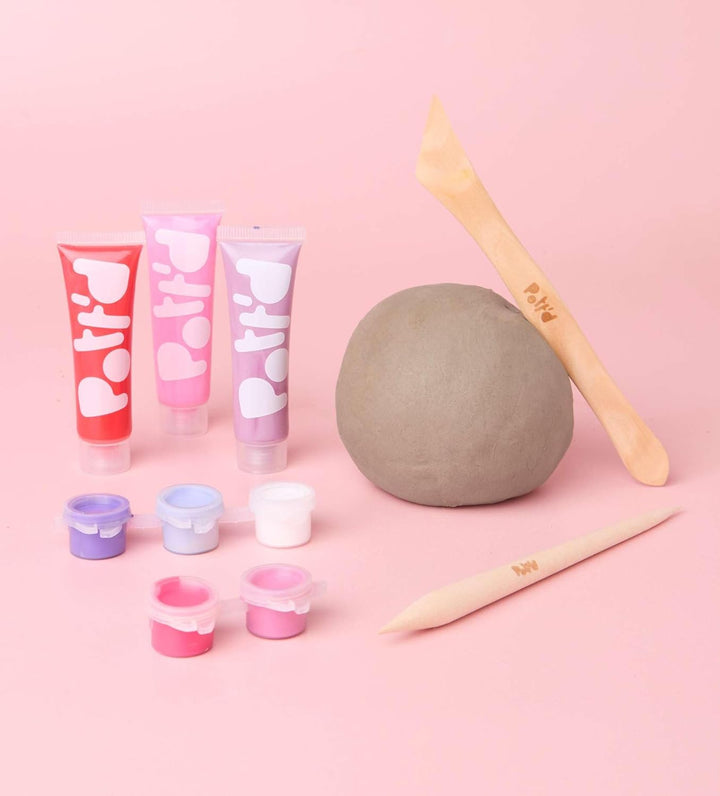 Pott'd Mini-Töpfer-Sets | Lufttrocknendes Töpferset für Erwachsene | Mit Farben, Töpferwerkzeugen un
