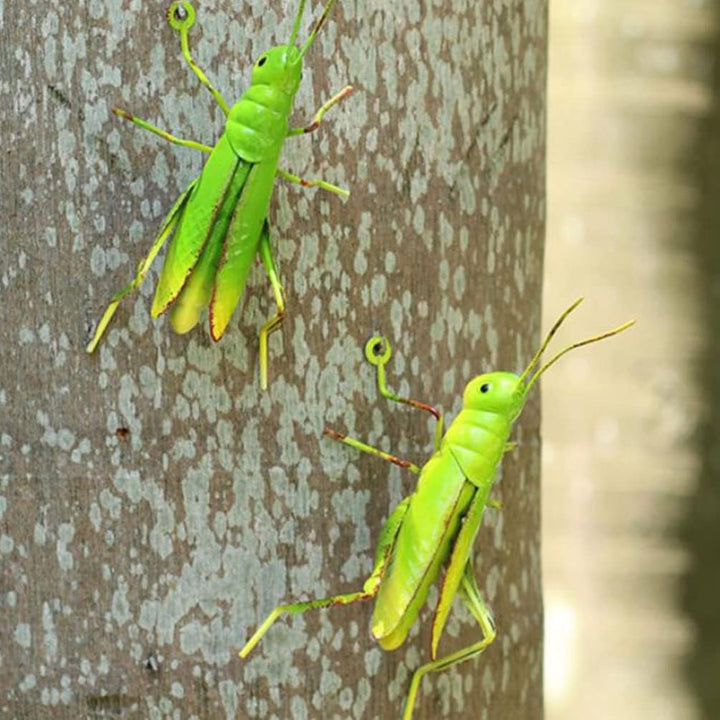 Grashüpfer Heuschrecke Figur Gartenfiguren Dekofigur: 2 Stücke Eisen Insekten Metall Gartendeko Tier