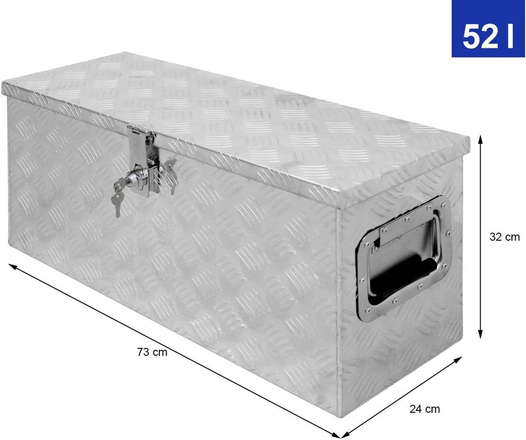 ECD Germany Alu Werkzeugkasten 73 x 24 x 32 cm - abschliessbar - Werkzeugkoffer Werkzeugkiste Werkze