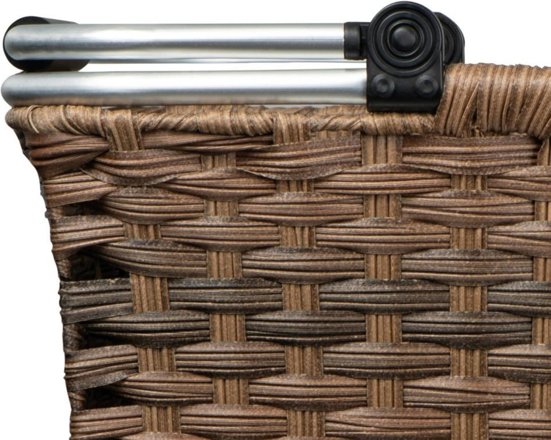 Rattan Einkaufskorb individuelle Einfärbung mit hochwertigem gepolstertem Aluminium Klapphenkel Shop