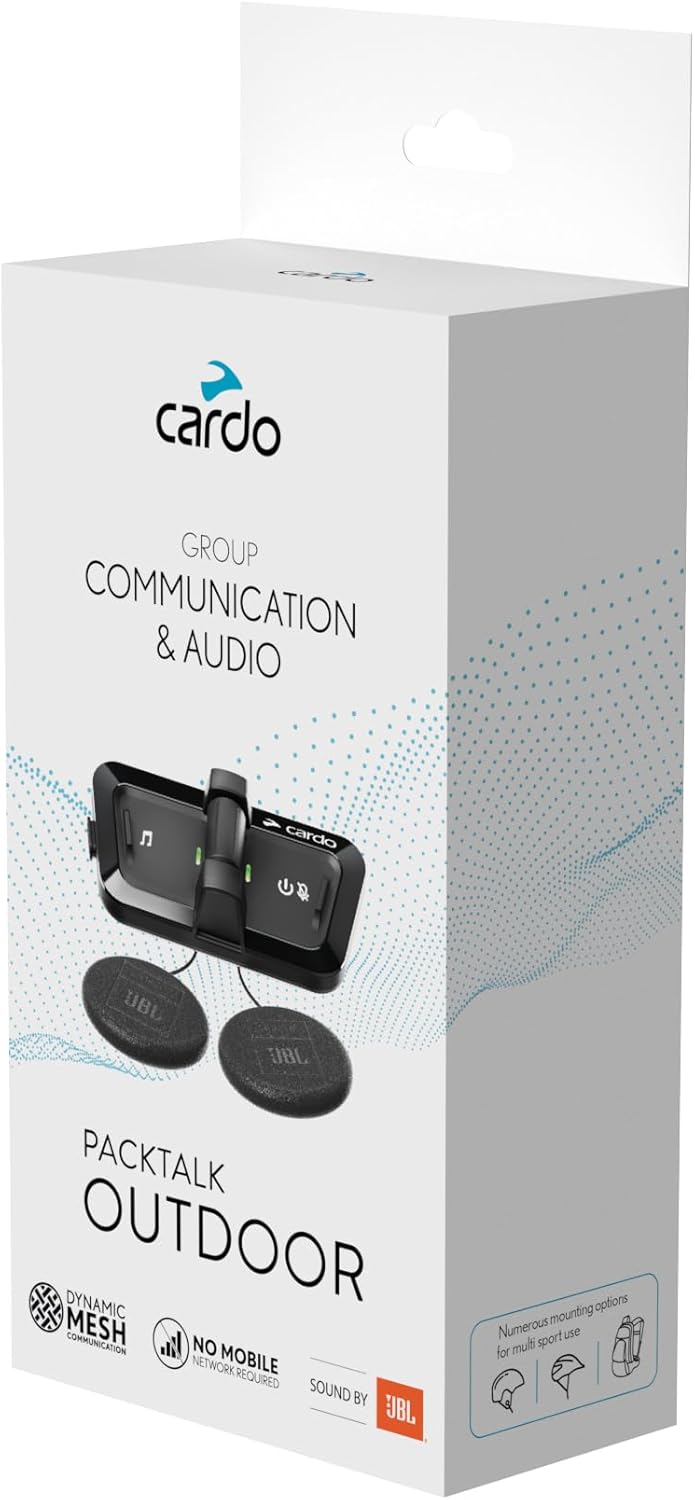 Cardo PACKTALK Helm-Kommunikationssystem, ideal für Ski, Snowboard und Radfahren, Einzelpackung, Out