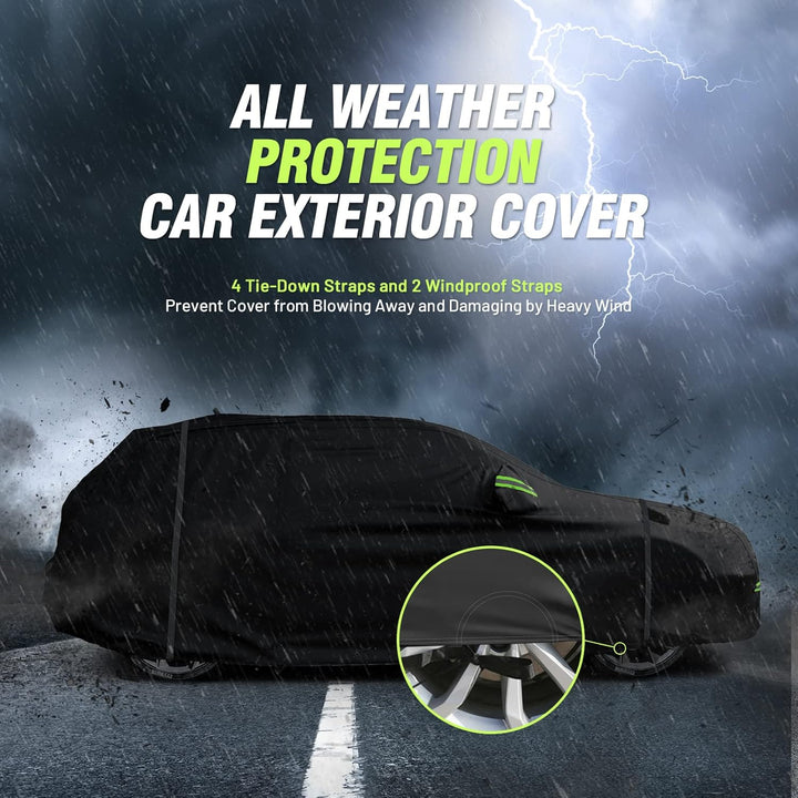Favoto Auto-Abdeckung für SUVs, universelle Passform, 477.5 cm bis 502.9 cm, mit Reissverschluss, So