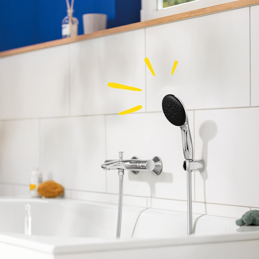 Grohe Vitalio 110 Wandhalterset wassersparend-8l pro Min (3 Strahlarten, Standardanschluss, mit 175c