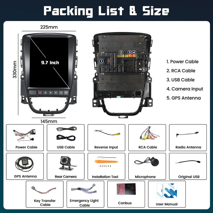 Hikity 2+64G Android 13 Autoradio für Buick Excelle GT/Opel Astra 2006-2014 Radio mit Navi Bluetooth