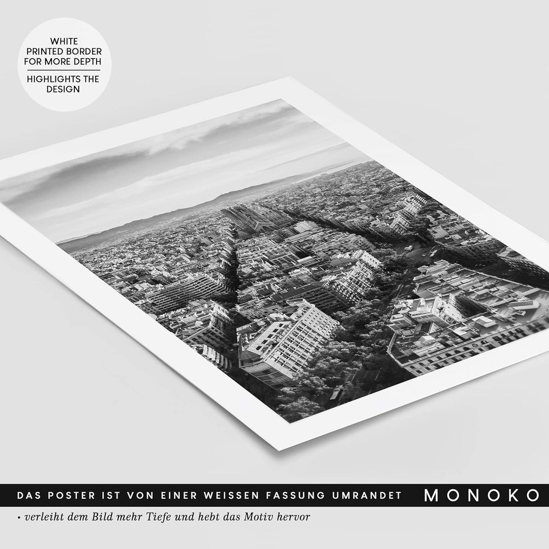 MONOKO® Wandbilder Wohnzimmer Modern | Schwarz Weiss Bilder Schlafzimmer | Poster Set 6x A3 ohne Rah