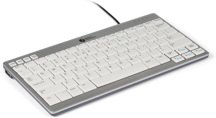BakkerElkhuizen UltraBoard 950 Kompakte Tastatur, US-Layout QWERTY, verkabelt, hellgrau/weiss