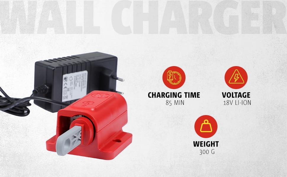 WOLF Garten | e-Multi-Star™ Wand-Ladestation QC 25 eM | Ladestation mit Aufhängevorrichtung; 72AMC3-