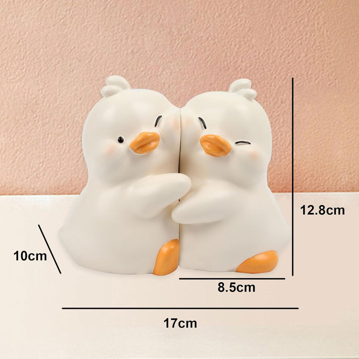 Suerhatcon Niedliche Ente Buchstützen Kreative Harz Buchständer rutschfeste Buch Holder für Zuhause,