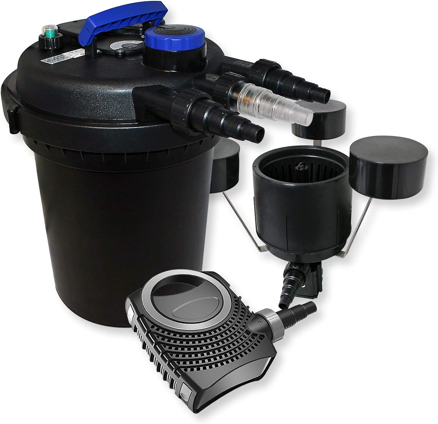 Wiltec Komplettset CPF250 Teichdruckfilter bis 10000 L Teich mit 11W