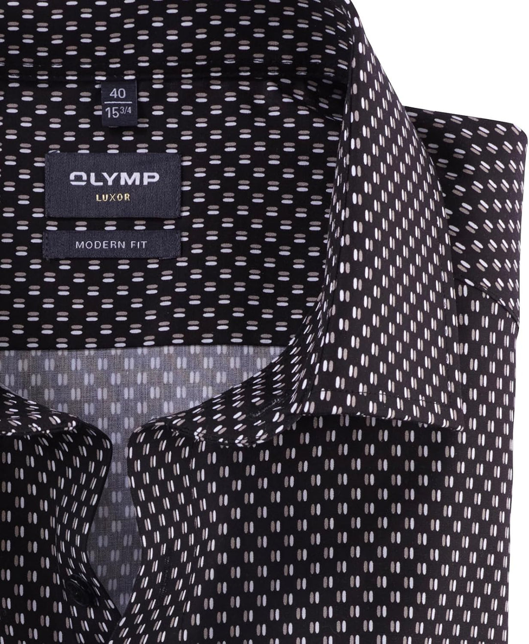 OLYMP Herren Businesshemd Langarm Luxor,Rotationsdruck,modern fit,Global Kent 37 Taupe 23, 37 Taupe