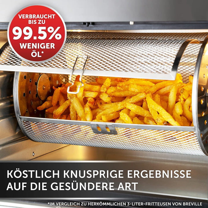Breville Halo-Heissluftfritteuse mit Grillfunktion | digitale XXL-Heissluftfritteuse | 10 l | Fritti