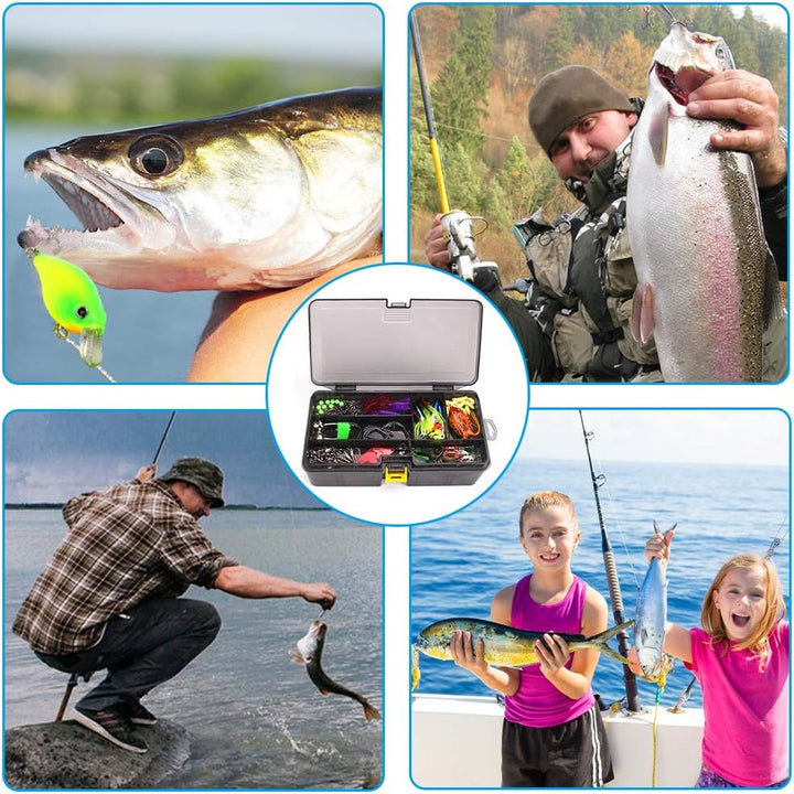 Leeko Angelköder, Spinner Angeln Set, Kunstköder Blinker Gummiköder für Hecht Forelle Zander