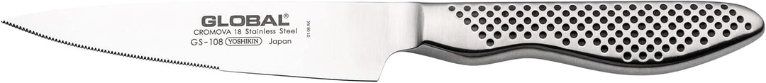 Global Knives GS-108/HSE Universalmesser, 12 cm, halb gezackt, Edelstahl Cromova 18, Little Essentia