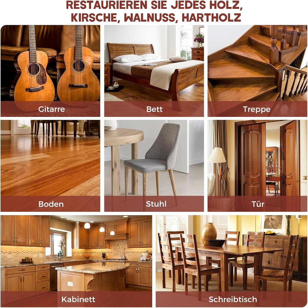 NYBQ Laminat Reparaturset, 24 Stück Holz Parkett Reparaturset Neuem Upgrade-Schmelzwerkzeug, 11 Farb