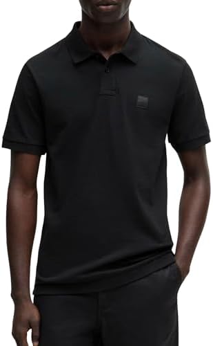 BOSS Herren Passenger Slim-Fit Poloshirt aus Stretch-Baumwolle mit Logo-Aufnäher XXL Black1, XXL Bla
