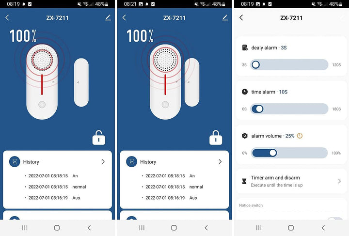 VisorTech Türkontakt Alarm WLAN: 4er-Set 2in1-WLAN-Tür- & Fensteralarm, Sirene, App und Sprachsteuer