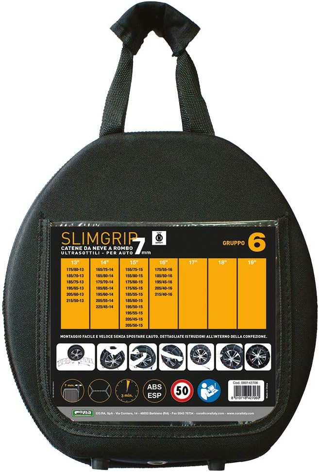 Cora 000142706 Schneeketten für Auto Slim Grip 7 mm, Gruppe 6