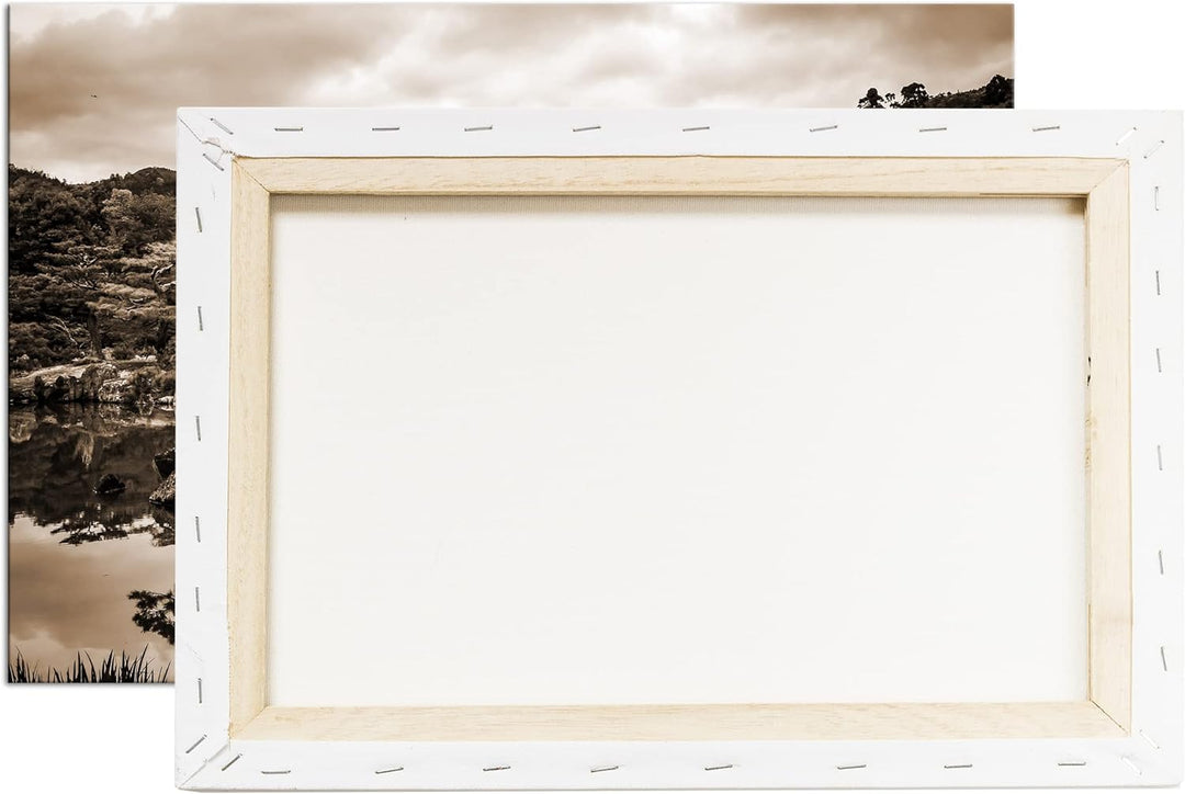 deyoli Tempel- und Gartenanlage Japans Effekt: Sepia, Format: 80x60 als Leinwandbild, Motiv fertig g