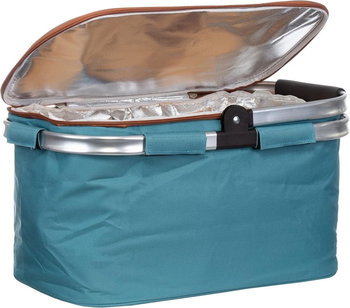 Brandsseller Einkaufskorb 26 Liter Faltbarer Kühlkorb mit Deckel Einkaufstasche Picknickkorb mit Rei