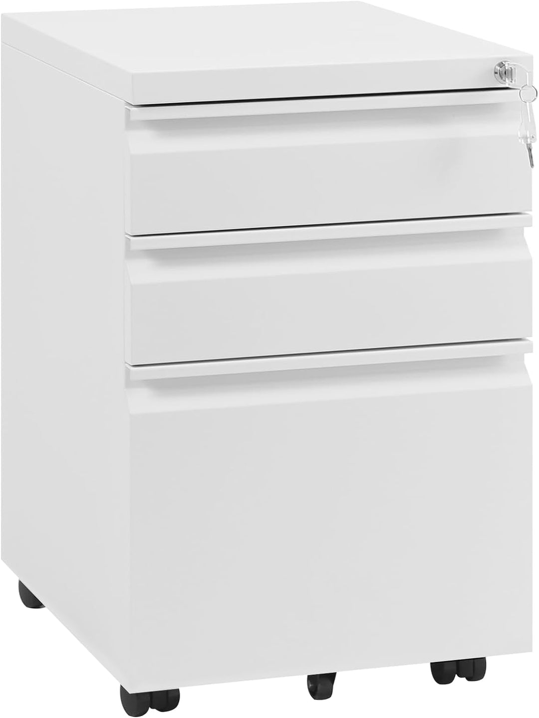 WOLTU Rollcontainer, Aktenschrank, Büroschrank, abschliessbarer Schrank, Container mit 3 Schubladen,