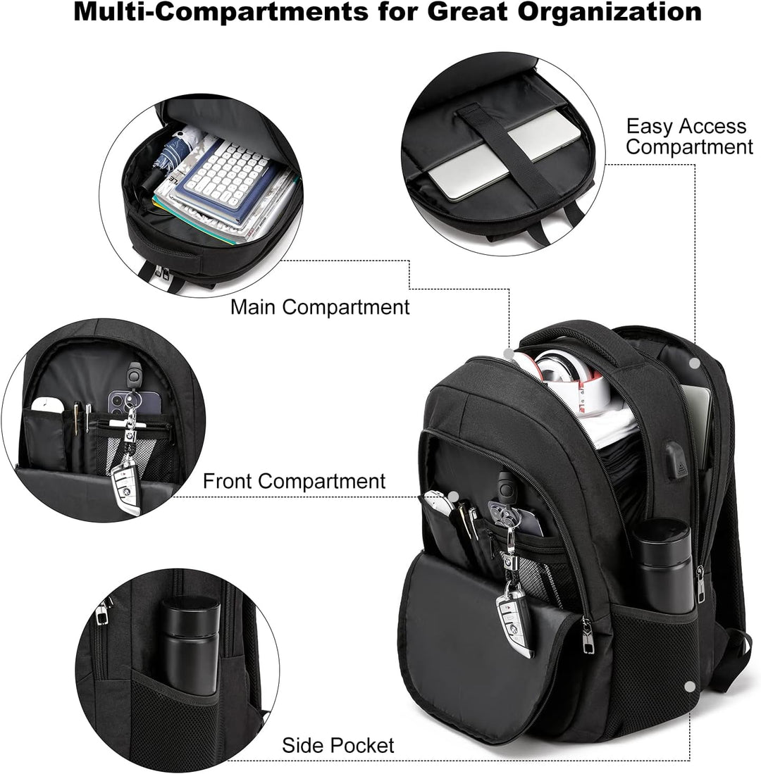 Rucksack Herren, Schulrucksack Jungen Mädchen Teenager, Wasserdicht Schulranzen für 15.6 Zoll Laptop