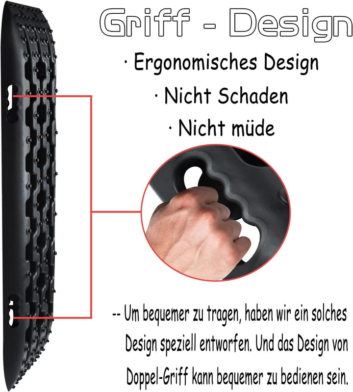 NAIZY 2x Sandbleche Offroad Traktionsmatte Kunstoff Anfahrhilfe Recovery Board Tracks mit Aufbewahru