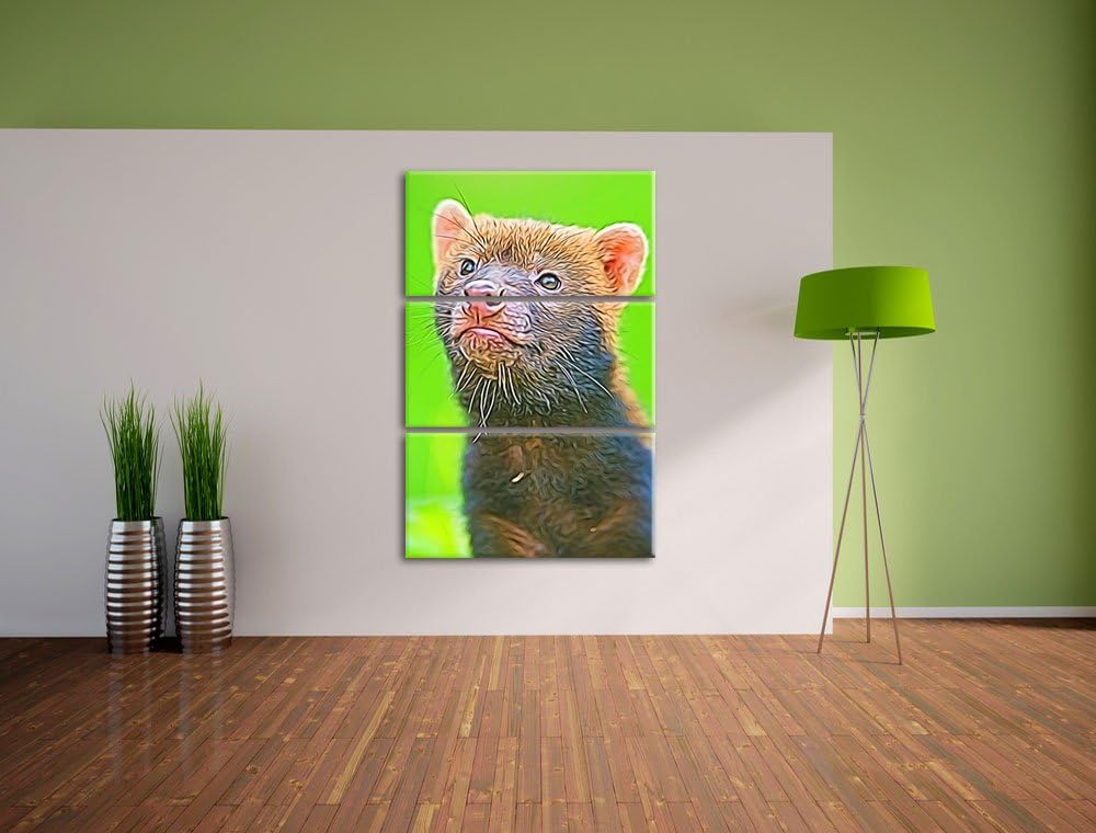 freches Frettchen Spezial 3-Teiler Leinwandbild 120x80 Bild auf Leinwand, XXL riesige Bilder fertig