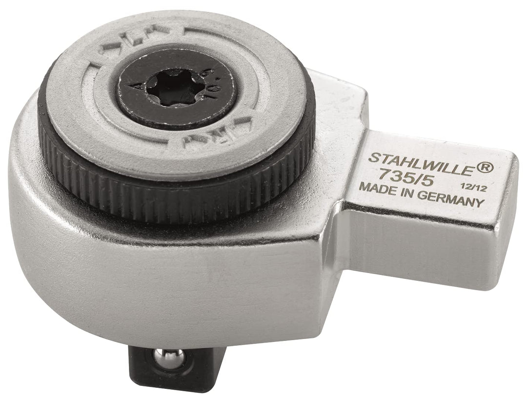 STAHLWILLE Nr. 735/5 l 3/8“ Feinzahn-Einsteckknarre l 9x12 mm Aufnahme l zum Einstecken in Drehmomen