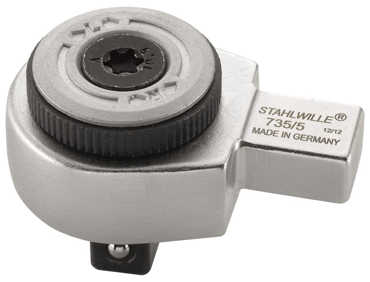 STAHLWILLE Nr. 735/5 l 3/8“ Feinzahn-Einsteckknarre l 9x12 mm Aufnahme l zum Einstecken in Drehmomen