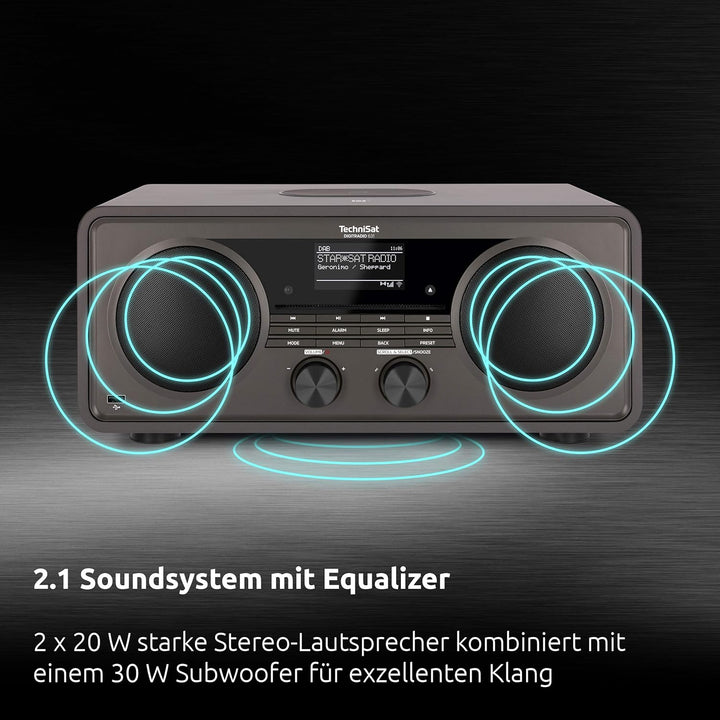 TechniSat DIGITRADIO 631 - Stereo Internetradio (DAB, UKW, 70 Watt 2.1 System m. Subwoofer, CD, USB,