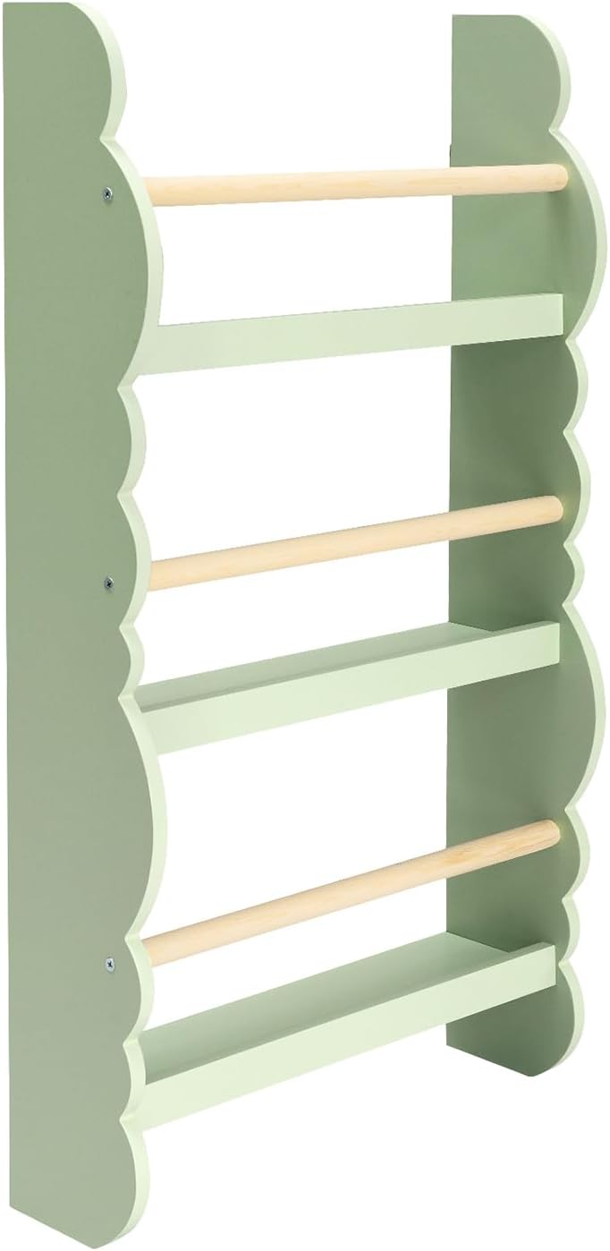 WOLTU Kinder Bücherregal Wandregal, Bücher-Organizer mit 3 Ablagen, Kinderregal für Buchaufbewahrung