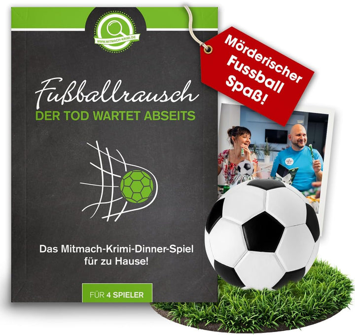 Fussballrausch der Tod wartet abseits – Krimidinner Spiel für zuhause für 4 Personen – Geschenk für