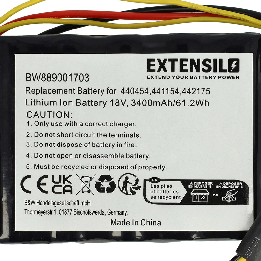 EXTENSILO Akku kompatibel mit AL-KO Robolinho 500 E (119833) 02/2018-01/2019, 100, 41.6, 110, 1150 W