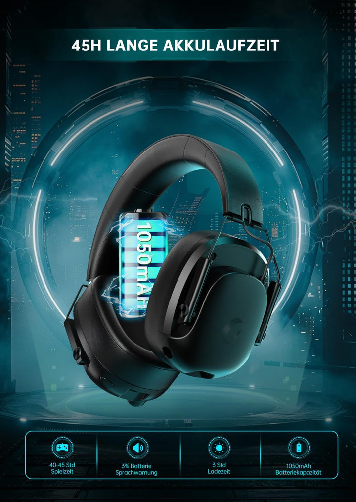 Gvyugke Wireless Gaming-Headset, Gaming-Headset für PS5/PS4/PC/Telefon, Rauschunterdrückungsmikrofon