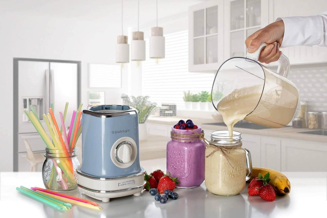 Ariete 568/13 Vintage-Standmixer, leicht zu verstauen, 500 W, Kanne 1,5 l, Kunststoffbehälter, 6 Kli