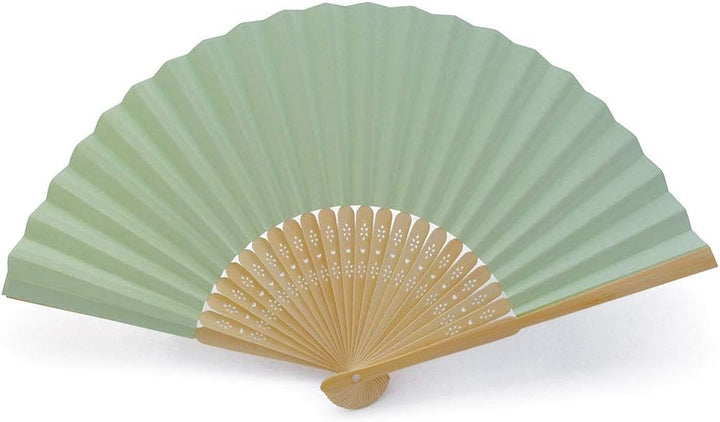 OLILLY Handfächer aus weissem Papier und Bambus für Hochzeiten (Grün, 50 Handfächer) Grün 1 stück (5