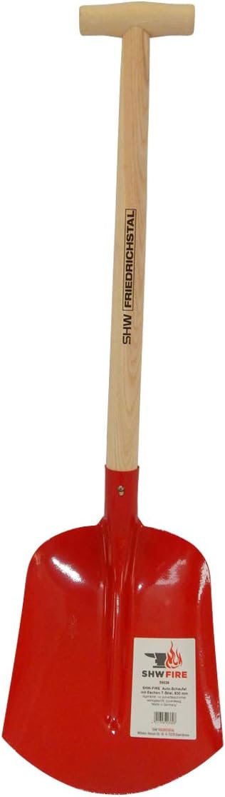 SHW-FIRE Autoschaufel - Gehärteter Stahl, 63cm Stiel mit T-Griff, Ideal für den Notfall und den Tran