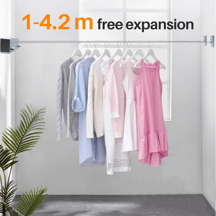 MUALROUS Doppelseil Einziehbare Wäscheleine Ausziehbare Waschleine Einstellbare wasserdichte Einzieh