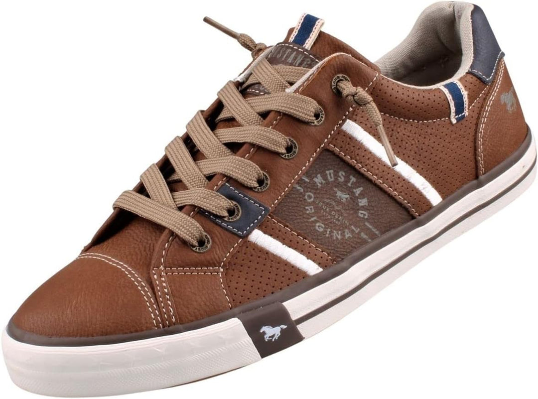 MUSTANG Herren Sneaker Schnürhalbschuh 48 EU Cognac, 48 EU Cognac