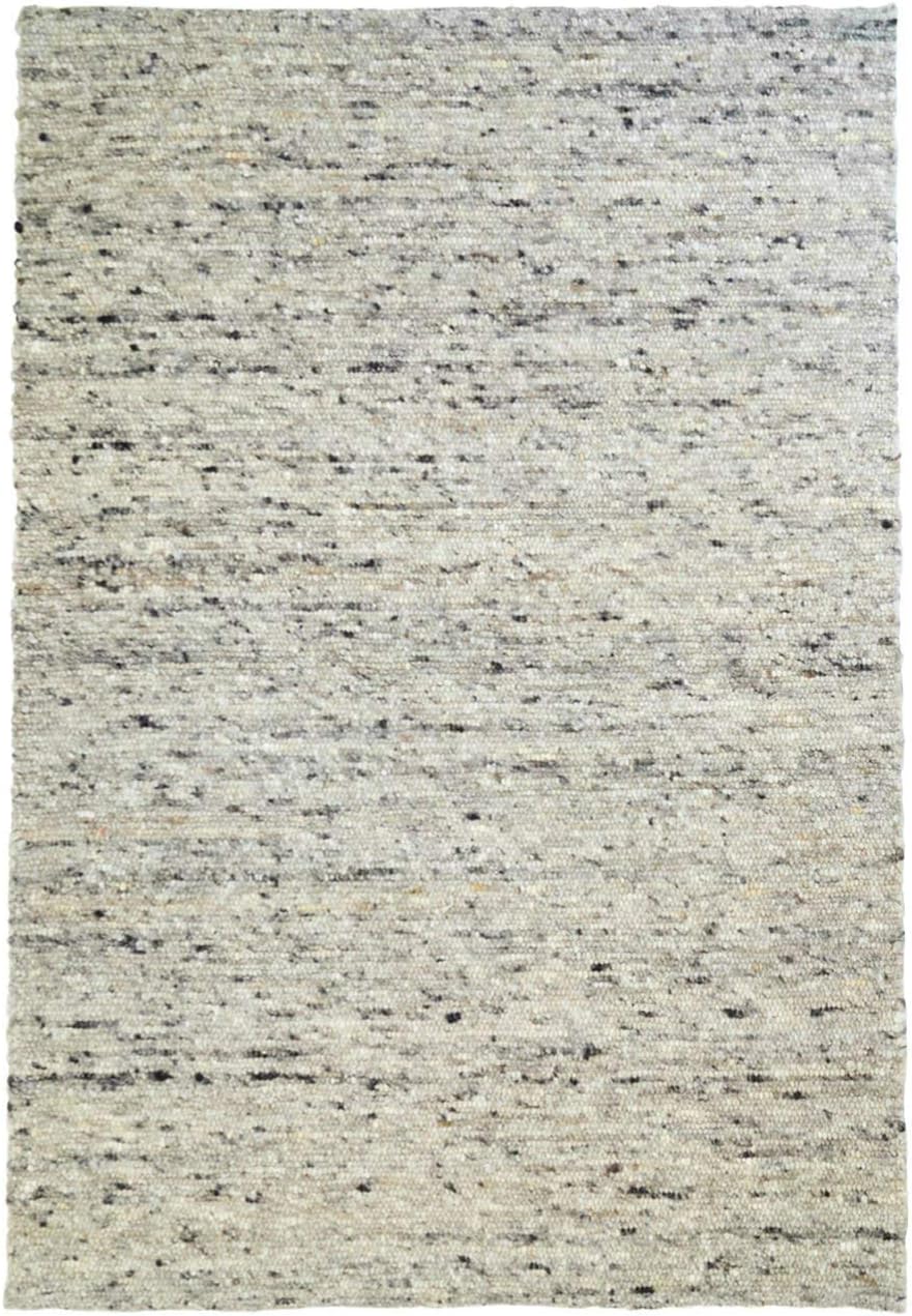 Moderner Handweb Teppich Alpina handgewebt aus Schurwolle für Wohnzimmer, Esszimmer, Schlafzimmer un